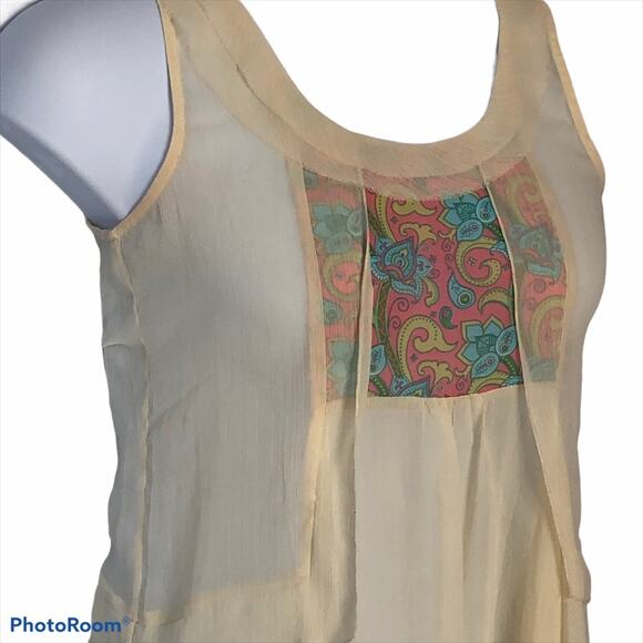 Matilda Jane Sheer Cream Sleeveless Tunic | Boho Chic Oversized Style | XS - Picture 9 of 15